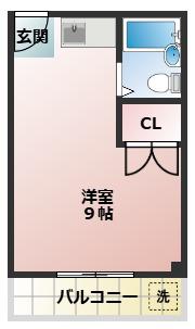 メゾン東和(ワンルーム/2階)の間取り写真