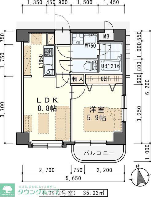 クラベール(1LDK/2階)の間取り写真