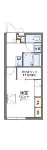 レオパレスクレド六甲(1K/2階)の間取り写真