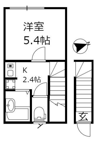 ステラ多摩川(1K/2階)の間取り写真
