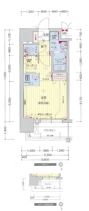 プレサンス大須プライマル(1K/12階)の間取り写真