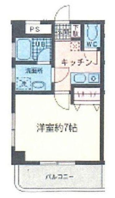 ドルフIII(1K/4階)の間取り写真
