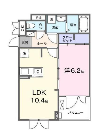 フォンテーヌ(1LDK/3階)の間取り写真