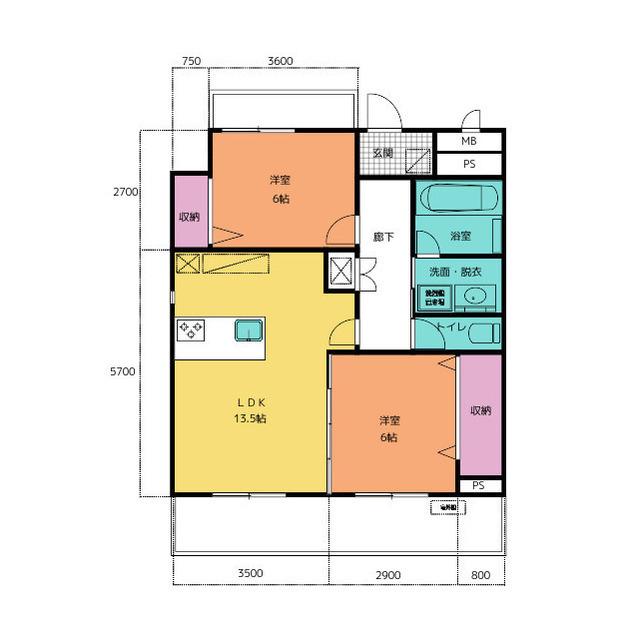 MAISON DE REVE(2LDK/4階)の間取り写真