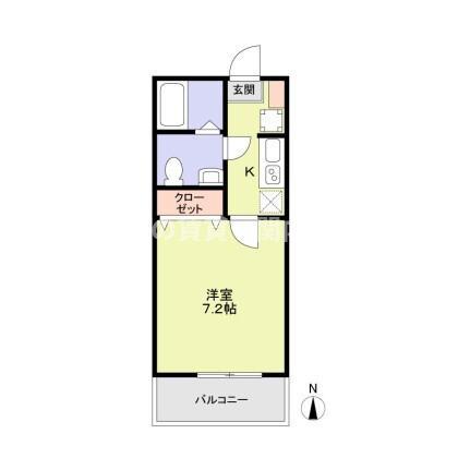 α PARKS HILLS(1K/1階)の間取り写真