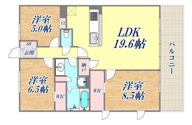 プラウドシティ塚口マークスカイ(3LDK/14階)の間取り写真