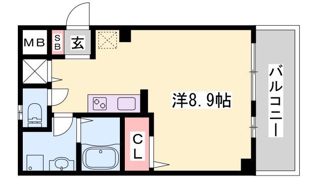 サクシード姫路駅南(ワンルーム/3階)の間取り写真