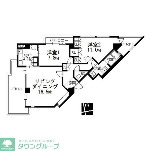 NS21やごと(2LDK/4階)の間取り写真