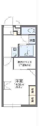 レオパレス天神(1K/1階)の間取り写真