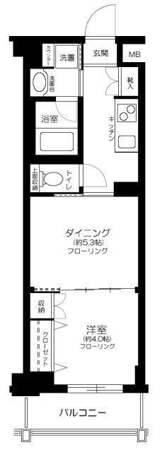 アクサス菊名エルアール(1DK/4階)の間取り写真