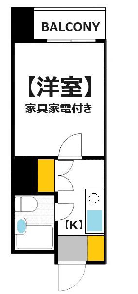 エイトバレー河原町(1K/5階)の間取り写真