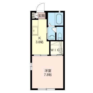 シャーメゾンなでしこB(1K/2階)の間取り写真