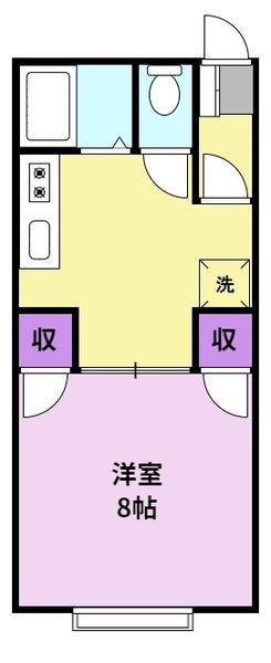 サンハイツ坂口(1DK/3階)の間取り写真