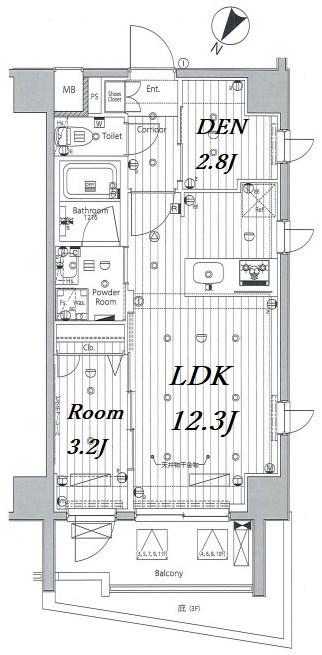 メイクス浅草イースト(1SLDK/2階)の間取り写真
