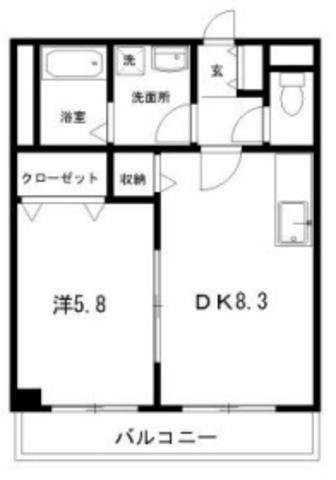 マリベールグローリエ(1LDK/2階)の間取り写真