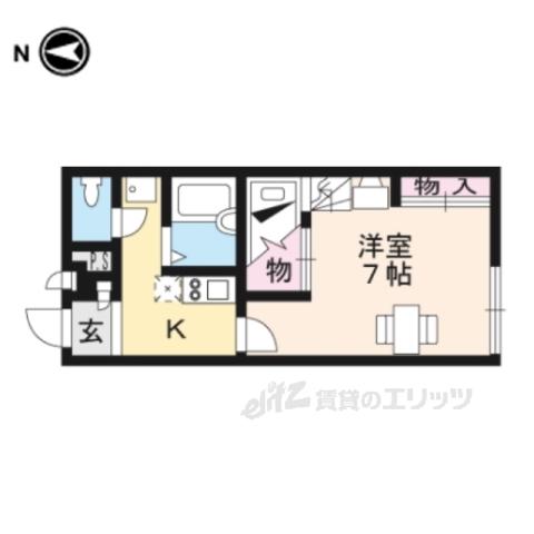 レオパレス平野屋(1K/2階)の間取り写真