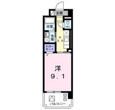 カーサ ソレアード(1K/3階)の間取り写真