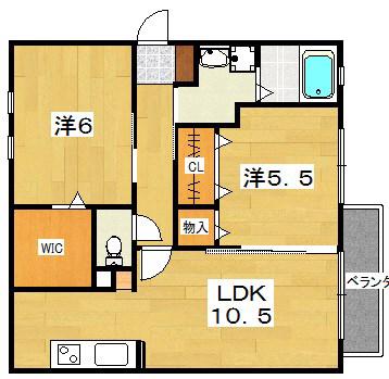 サニーコート院殿(2LDK/2階)の間取り写真