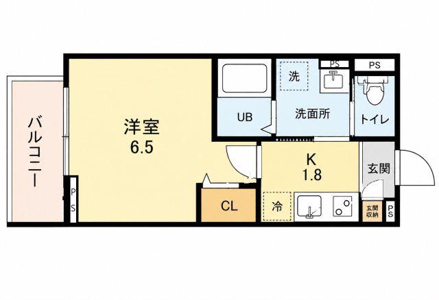 ROBOT HOME 尼崎センタープール前(1K/3階)の間取り写真
