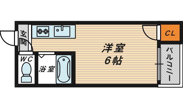 サンスリーハイツ京橋(1K/4階)の間取り写真