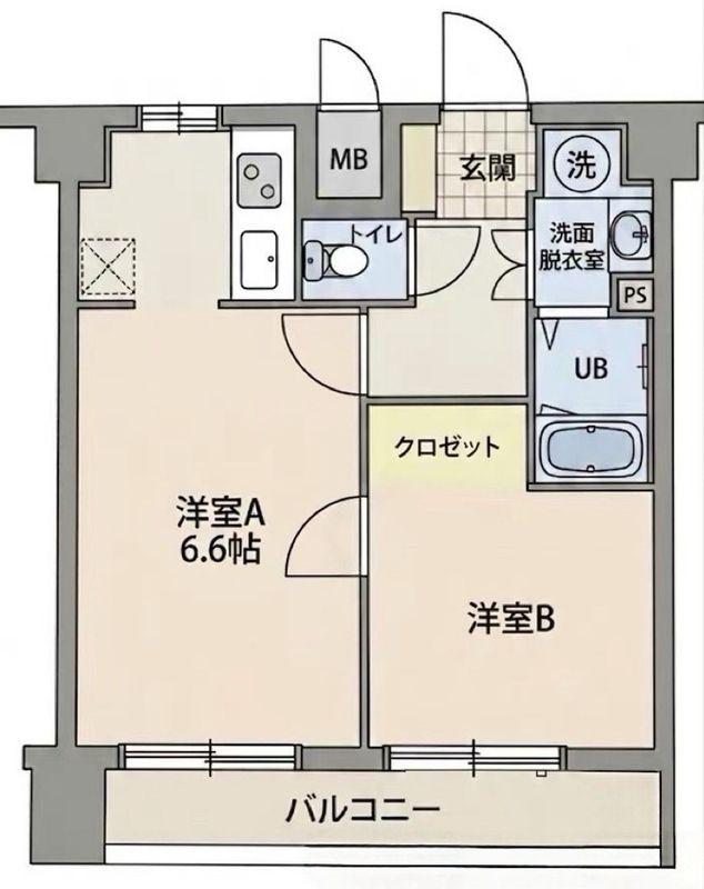 菱和パレス三田慶大前(1LDK/6階)の間取り写真