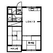 マンション浅名(2LDK/3階)の間取り写真