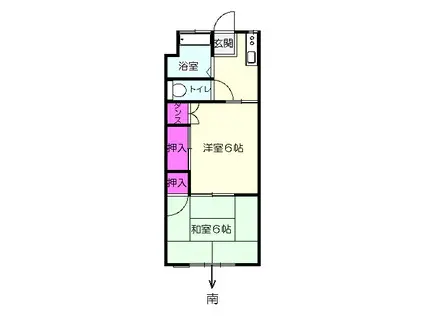 エステート篭原(2K/1階)の間取り写真