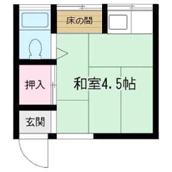 ひかりハイツ(ワンルーム/2階)の間取り写真