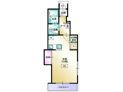 リグザイル青葉(1K/1階)の間取り写真