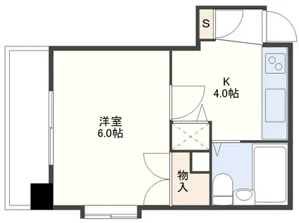 クレベール大井手(1K/2階)の間取り写真