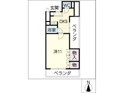 メゾンMACHIDA(1DK/5階)の間取り写真