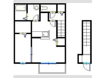 クローバーパル(1LDK/2階)の間取り写真