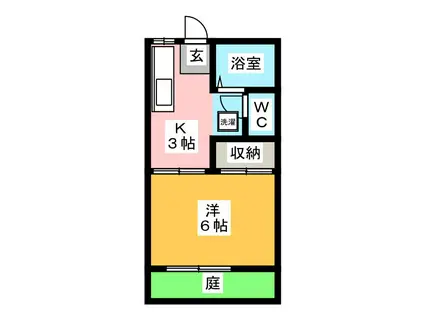 ドリーム21(1K/1階)の間取り写真