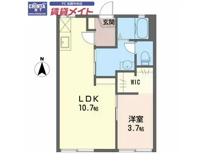 真和荘(1LDK/1階)の間取り写真