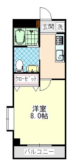 丸の内SIXTEEN(1K/4階)の間取り写真