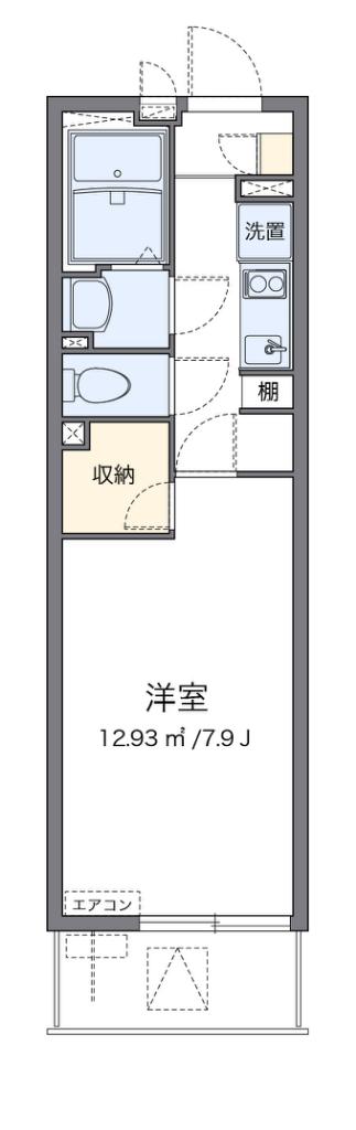 クレイノかもめ(1K/3階)の間取り写真