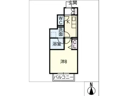 ポートパレス辰巳(1K/1階)の間取り写真