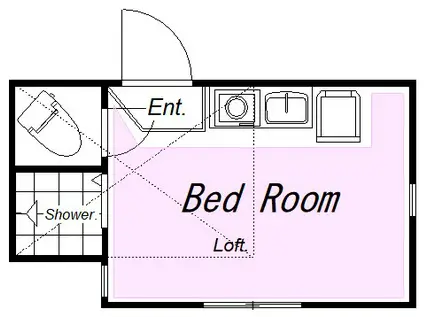 ユナイト江川ガルーダの杜(ワンルーム/2階)の間取り写真