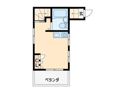 HAJIMEコーポ2(ワンルーム/2階)の間取り写真