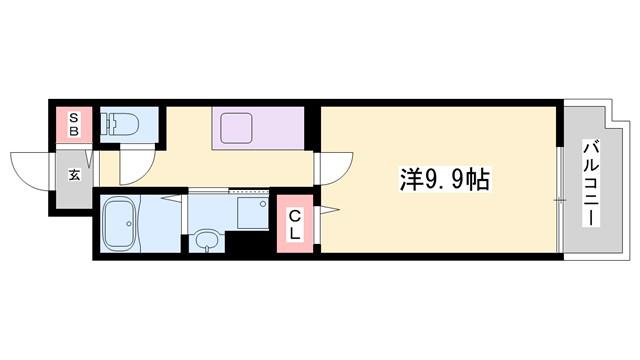 メゾンブリエ(1K/1階)の間取り写真