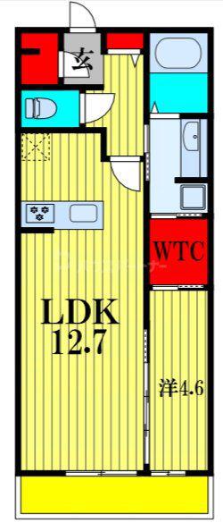 グランフラッツ幕張(1LDK/3階)の間取り写真