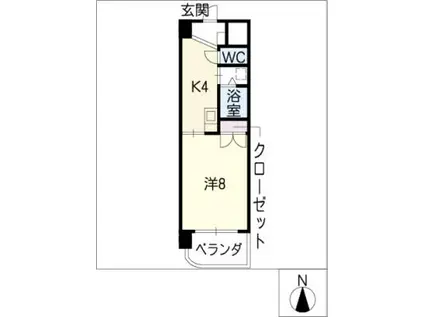 ラ・ベル・ビュー(1K/1階)の間取り写真