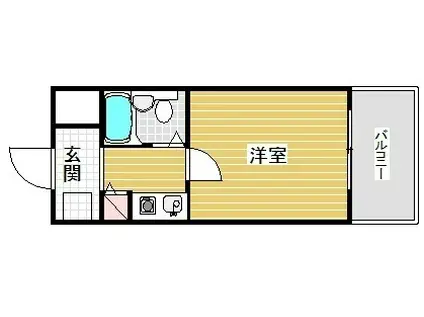 ペイサージュサンコー(1K/2階)の間取り写真