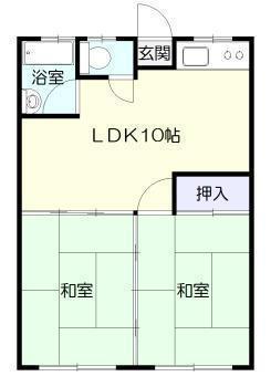 谷口ハイツ(2LDK/1階)の間取り写真