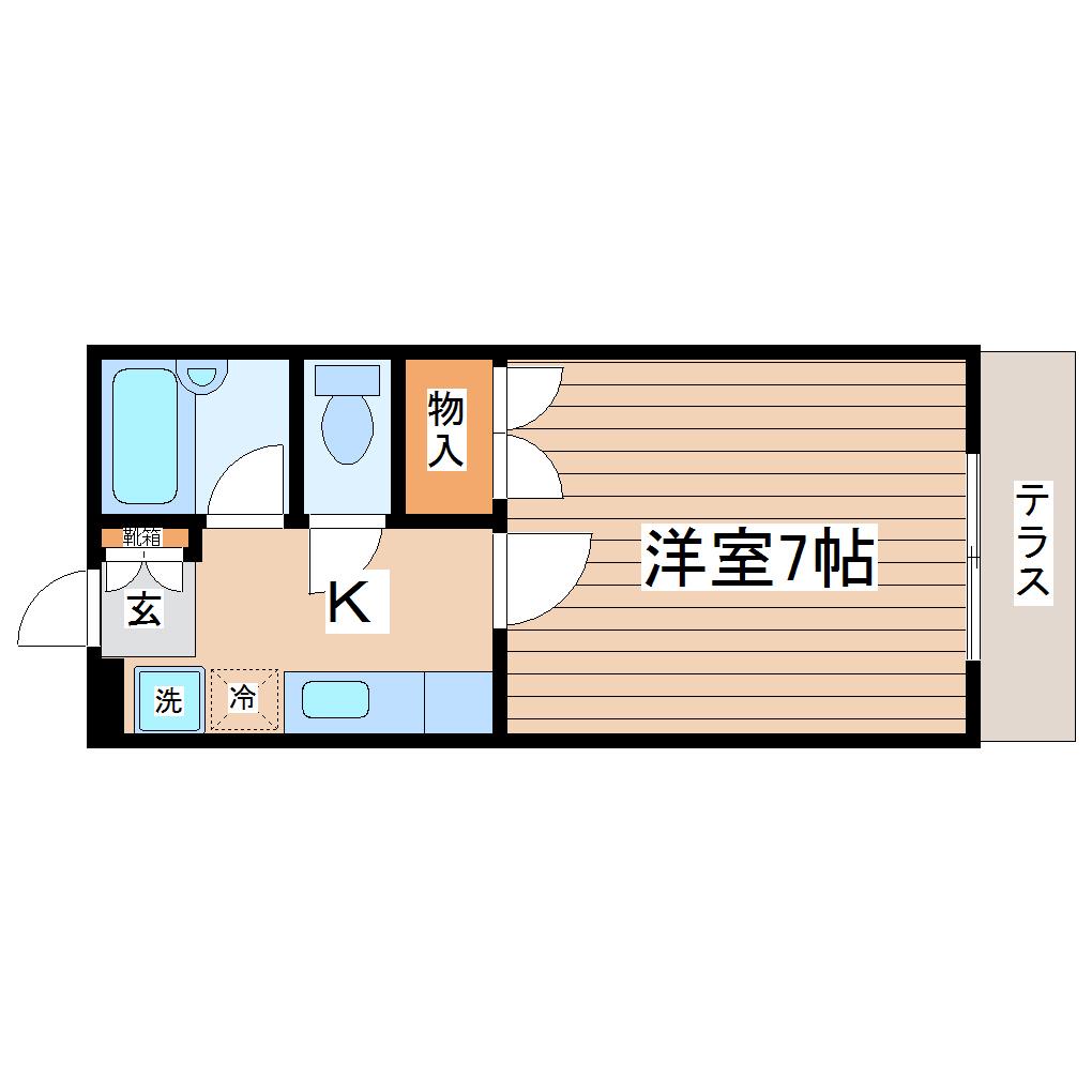 メゾンドール台原(1K/2階)の間取り写真