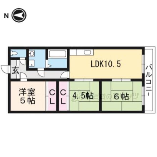 サンヴェール高槻(3LDK/1階)の間取り写真