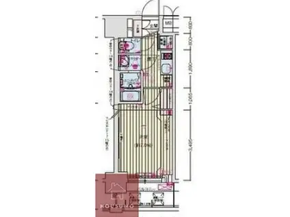 プレサンス水都OKAWA(1K/8階)の間取り写真
