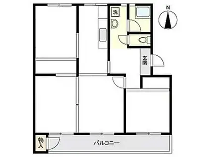 青山年ヶ森ハイツ A棟(3DK/5階)の間取り写真