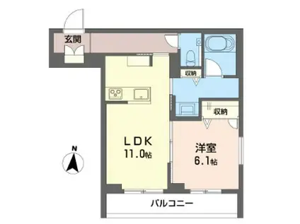 ティエリテ(1LDK/1階)の間取り写真