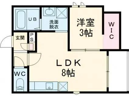 R-SMART W 熊大病院(1LDK/1階)の間取り写真